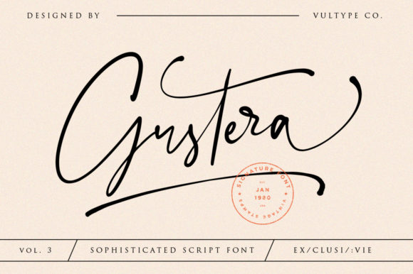 Gustera: A Handwritten Font for Elegant Design